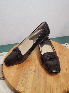 George Brown Croc-Embossed Leather Loafers